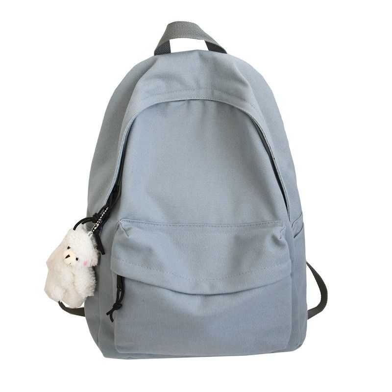 High-value schoolbag female ins style Korean version high school college student Japanese large-capacity backpack canvas simple backpack