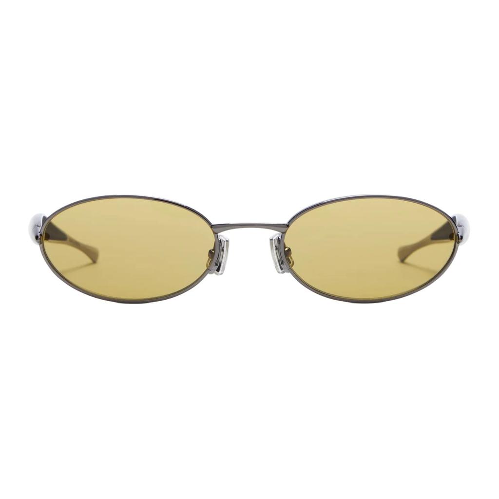 Bottega Veneta Original Design Metal Oval Sunglasses Unisex Sunglasses Silver BV1386S-002