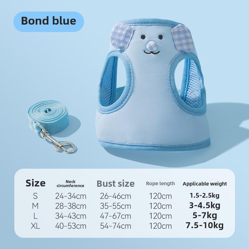 

Япония и Корея милый стиль собака конфеты клетчатый медведь нагрудный ремень поводок кошачий жилет веревка для питомца S