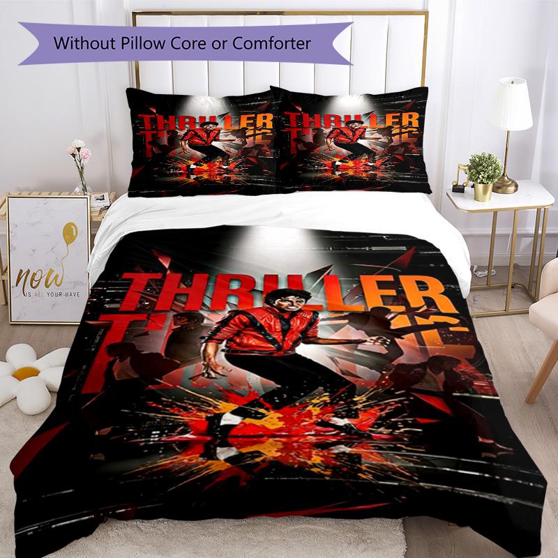 Michael Jackson Bedding Set Breathable Duvet Cover with Pillowcases Decorative Bed Linen for Bedroom Home Decoration Birthday Gift