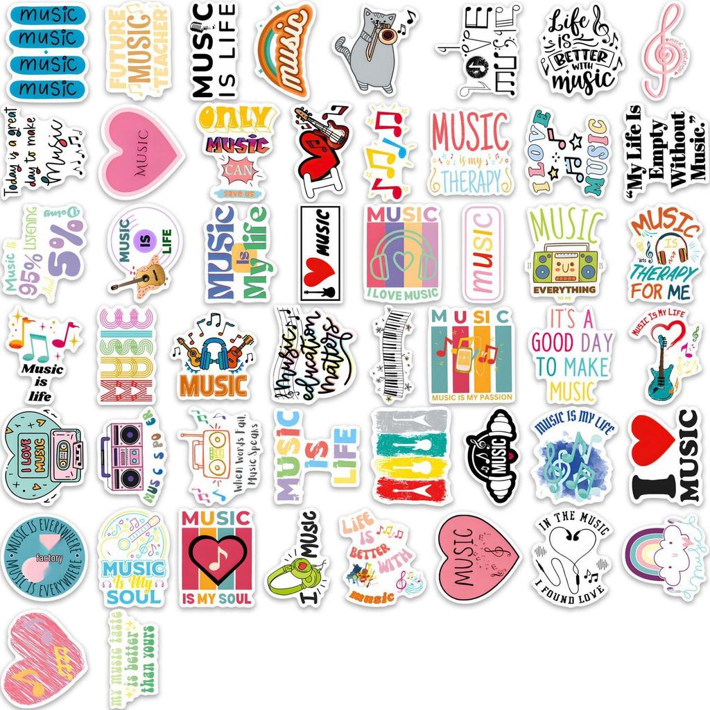 50 Trendy Graffiti Music Cultural Stickers for Laptops & Phone Cases