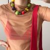 Handmade Wooden Bead Necklace Minority Design Y2K Clavicle Chain Fresh Fruit Necklace  Vacation