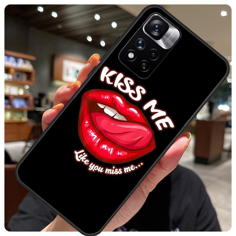 Sexy Lips KISS For Redmi 10 9C 10C 12C Cover For Xiaomi Redmi Note 12 Pro 10 9 8 11 Pro 9S 10S 11S 12S Case