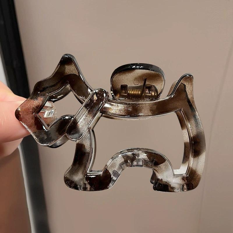 Acrylic Hairpin Cute Dog Pattern Hairpin Medium Size Women'S Hair Accessory Bangs Clip Exquisite Bun Hairpin
