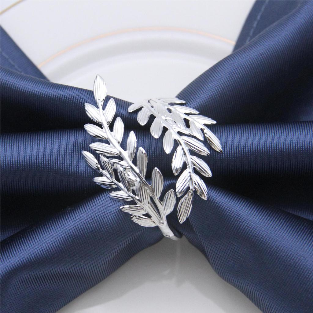 4pcs Restaurant Harvest Festival Golden Wheat Napkin Ring Thanksgiving Napkin Buckle Metal Napkin Ring