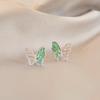 Sweet Glaze Hollow Butterfly Stud Earring for Women Exquisite Temperament Fashion Zircon Christmas Gift