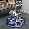 1PC Dragon Pattern Office Round Rug, Non Slip, Soft and Durable Office Rug for Interior Decoration, Perfect for Office