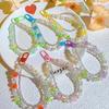 Double Layer Flower Beaded Pendant Phone Charm Hanging Rope Cute Phone Chain Strap Bag Decoration Keychain Accessories