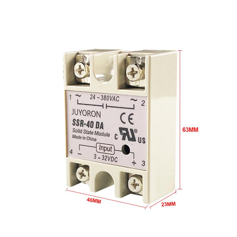 SSR-25DA SSR-40DA SSR-60DA SSR-25AA 40AA 40DD Solid State Relay SSR 10A 25A 40A 60A Module Relay for PID Temperature Control Relays 5