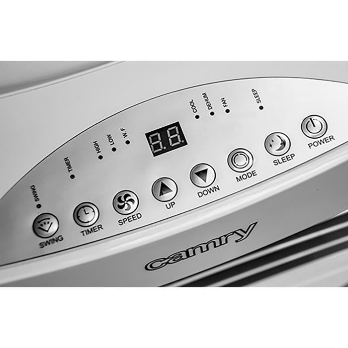 Climatiseur Mobile 7000 BTU, Télécommande Minuterie, Contrôle de la TempératureCamryCR 7910 780W Blanc 31406