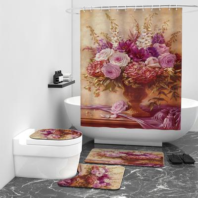 Bellissima tenda da doccia con stampa digitale a olio, tenda divisoria per doccia da bagno in tessuto impermeabile
