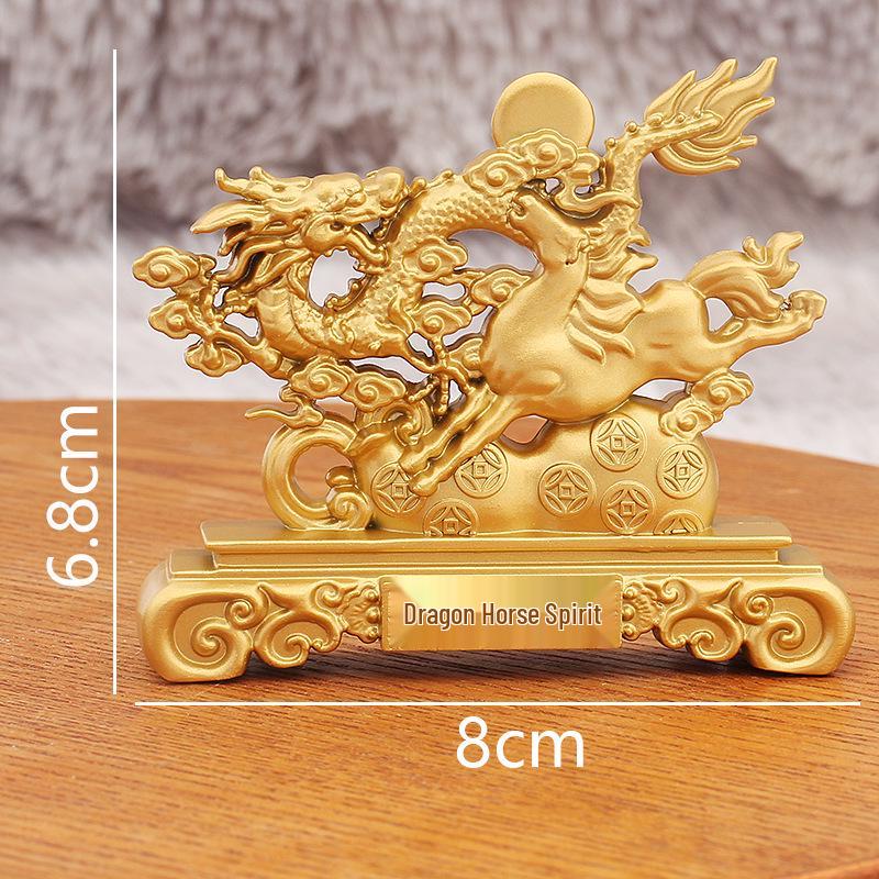 

Позолоченная фигурка лошади-дракона, символ богатства: Привлеките Процветание – Идеальное Украшение для Дома или Офиса, Популярные Живописные Сувениры.