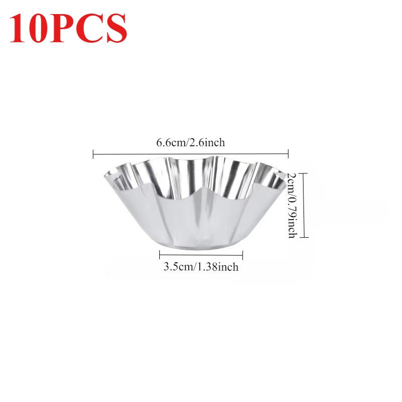 

10PCS Thickened Lace Egg Tart Molds Portuguese Tart Molds Cake Mold Pie Mold Bakery Accessories