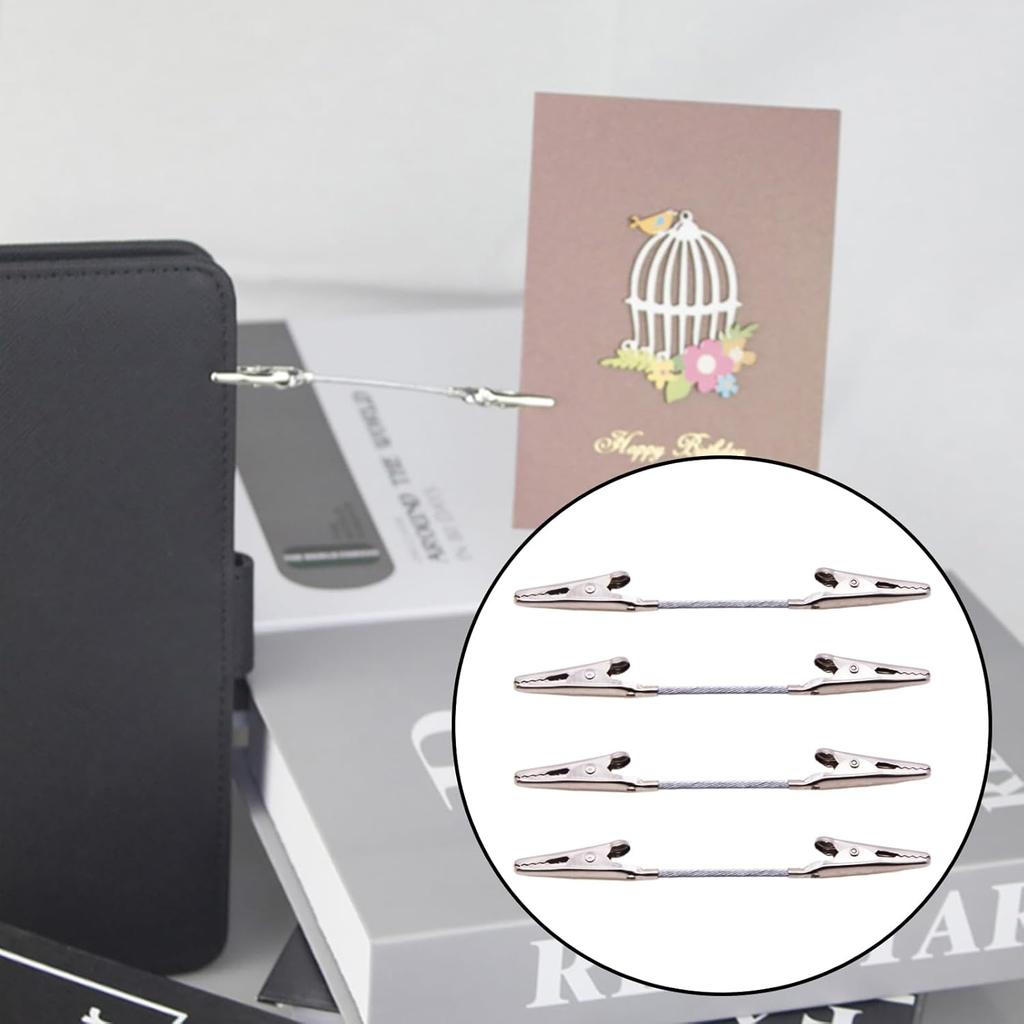 RUIAN 20 Pack Double Head Alligator 4'' Memo Clip Photo Picture Note Holders Metal Wire Clips Clamps for DIY & Crafts, Silver
