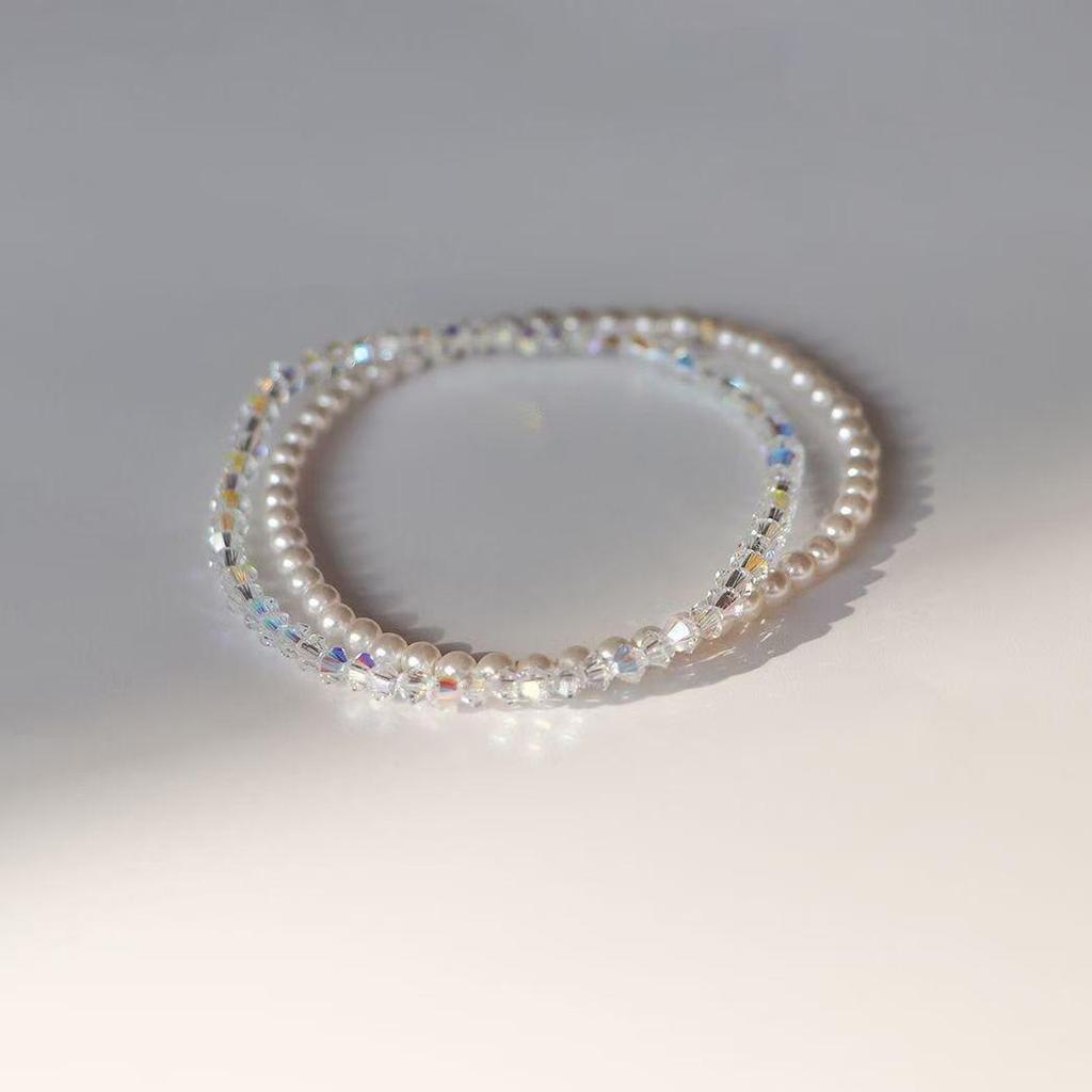 Exquisite AB Iridescent Crystal Bracelet - Luxe Layered Fashion Accessory