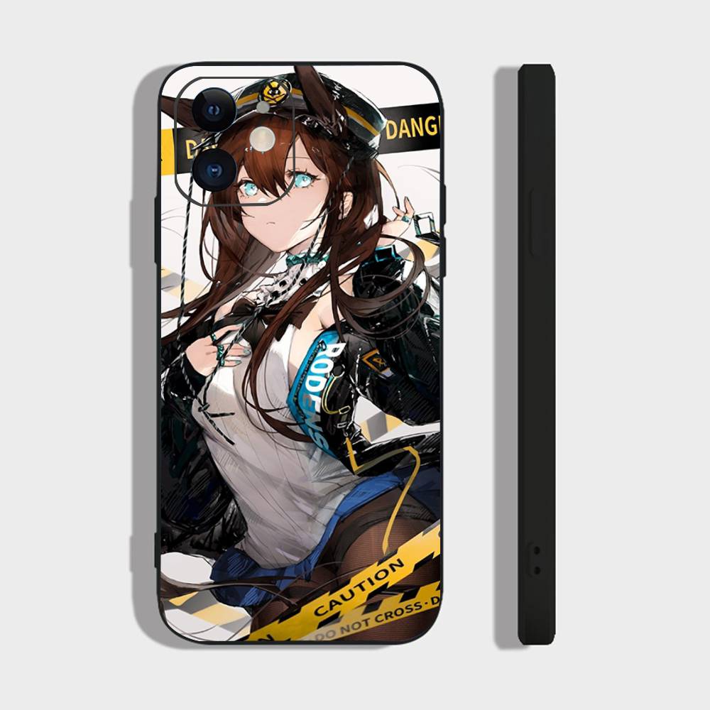 Amiya Animated Game A-Arknights Phone Case For IPhone 17 Air 16 15 14 13 Pro Max 11 12 Black Silicone Cover