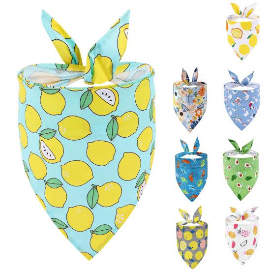 Pet Saliva Towel Fruit Print Adjustable Triangle Scarf Cat Dog Bandanas