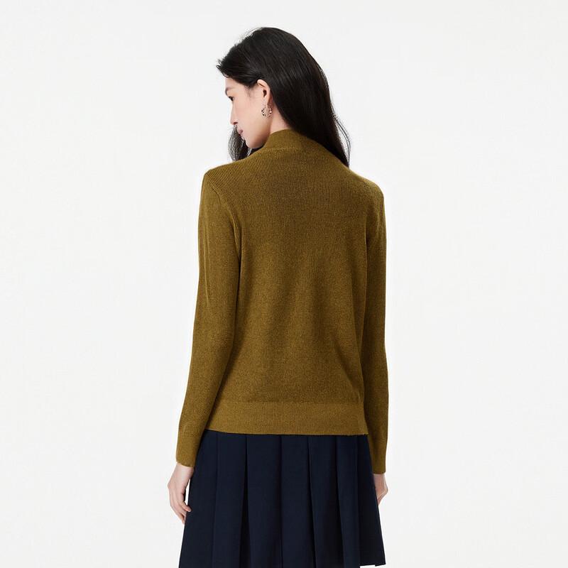 FivePlus Women's Solid Half-High Neck Slim Fit Knit Sweater