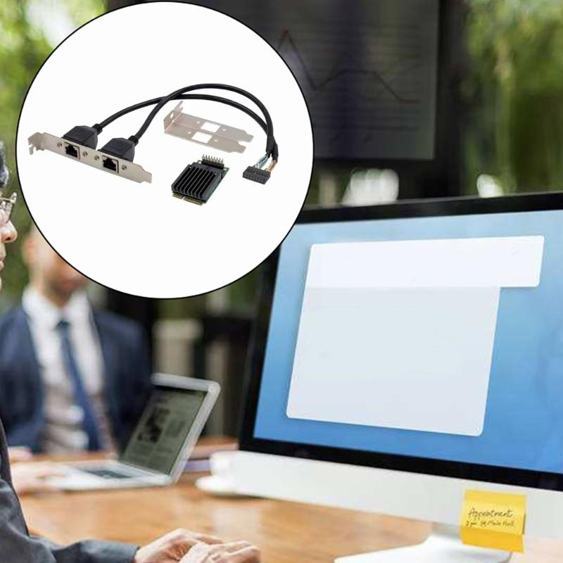 PCIe To 2-Port Gigabit Corded Networking Card WGI210AT Control Mpcie RJ45 Networking Card