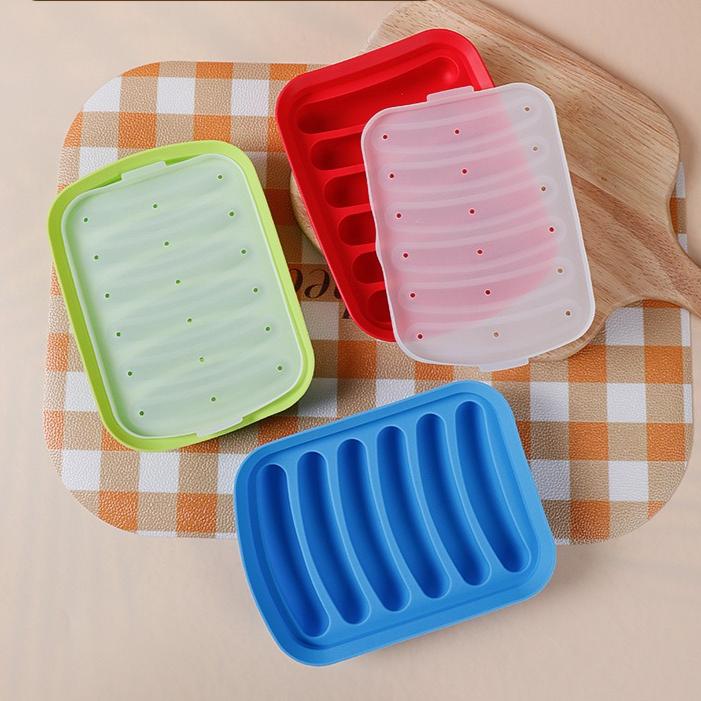 Silicone Sausage Mold Easy Release Household Hot Dog Ham Sausage Baking Tool Baby Food Supplement Maker