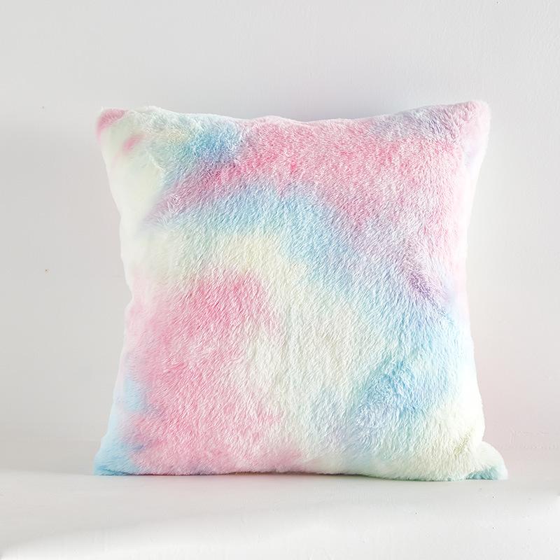 

Small Rabbit Fur Tie-dye Fantasy Series Pillow Cushion Cover Plush Ins Pillow Cover 45 * 45 (excluding core)