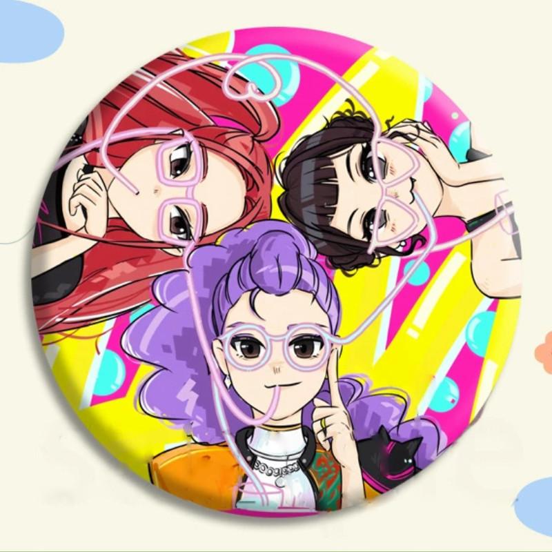 Demon Kpop Hunters Badge Character Pattern Anime Merchandise Fashion Fans Gift