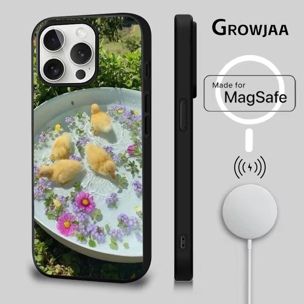 Gelbe Ente Niedliche Handyhülle Für iPhone 16e,16,15,14,13,12,11,Plus,Pro,Max,Mini Magsafe Magnetisches Kabelloses Laden