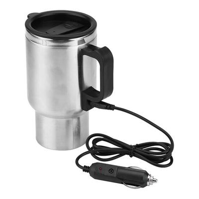 Hervidor eléctrico para coche USB de 12V 500ml Hervidor de viaje para camping Taza térmica para agua, café, leche Taza auto calentable Acero inoxidable