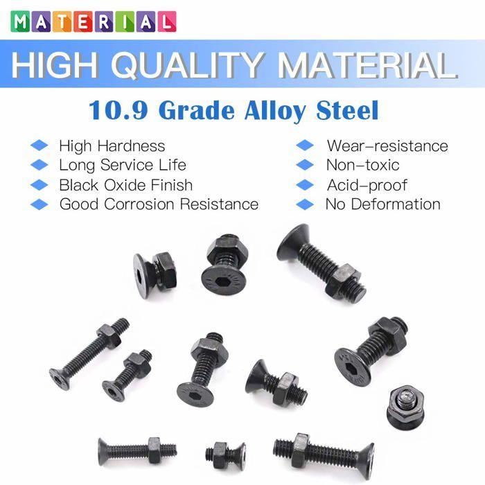 Vis métriques - glarks - glakhpb-5 - 510 pièces - acier allié 10.9 - tête hexagonale