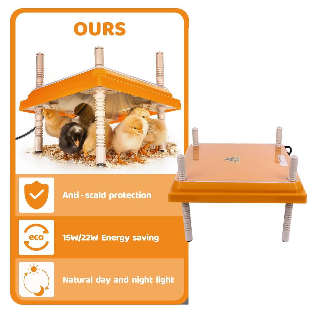 Chicken Brooder Heater Plate 10x10 Inch Brooder Heater with Dust Shield for Chicks Keep Chicks Warm Cozy US Plug 110V Yellow