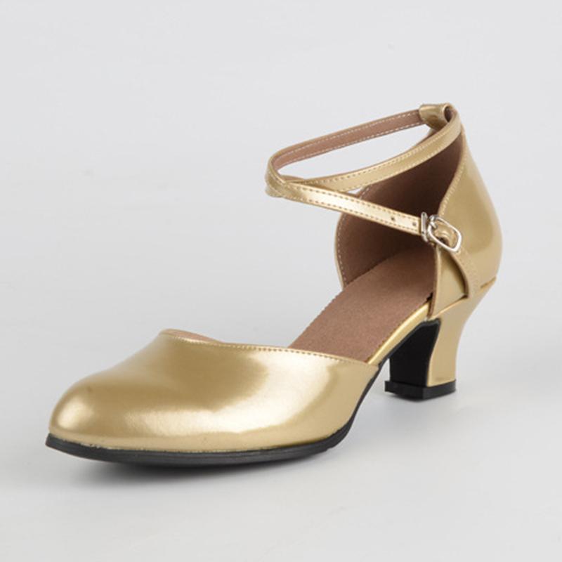 

Модные женские танцевальные туфли для бальных танцев, латиноамериканского танго, чачи, вальса, кожаные туфли на высоком каблуке с закрытым носком, высота каблука 4 см 37 золотой