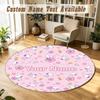 Snoopy Peanuts Personalized Round Rug Support Custom Name, Soft Home Decor Mat