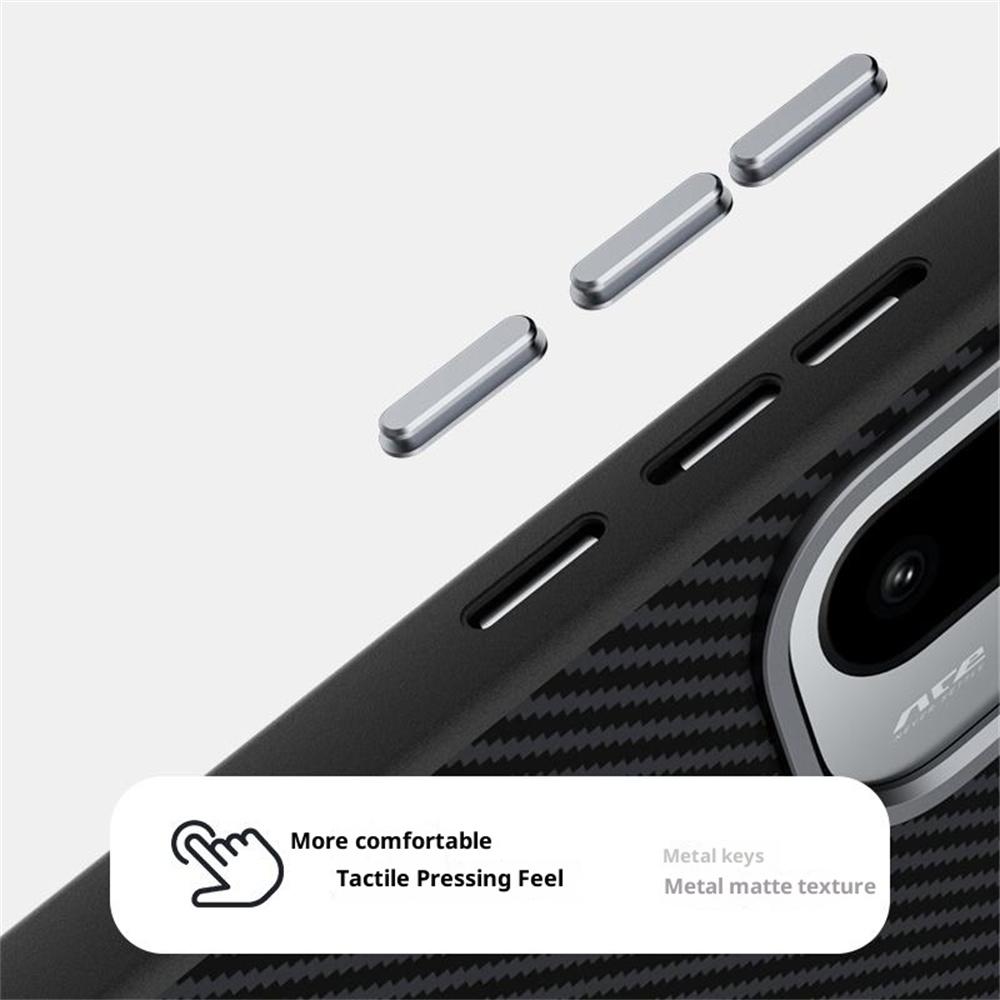 ABEEL For OnePlus 15R 5G/Ace 6T 5G Magnetic Case Carbon Fiber Texture TPU PC PU Phone Back Cover