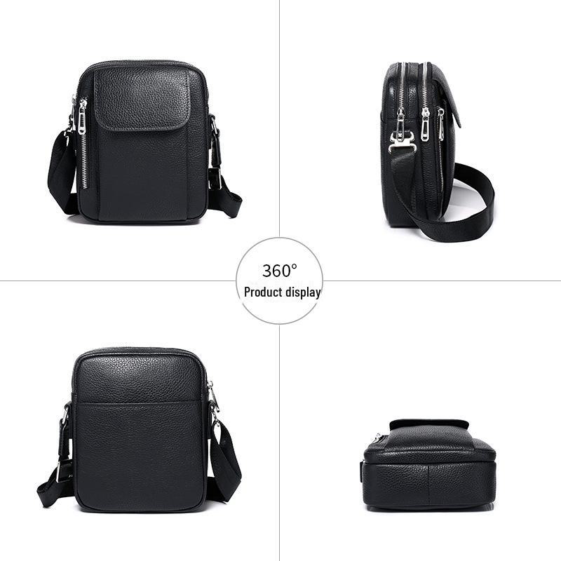 Men's High-End Genuine Leather Messenger Bag - Large Capacity, First Layer Cowhide Shoulder Bag