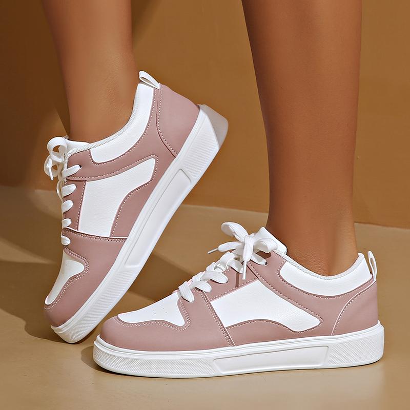 Fashion Mixed Color Platform Sneakers for Women  Lightweight Casual Lace Up Shoes Woman Non Slip Jogging Vulcanized Shoes