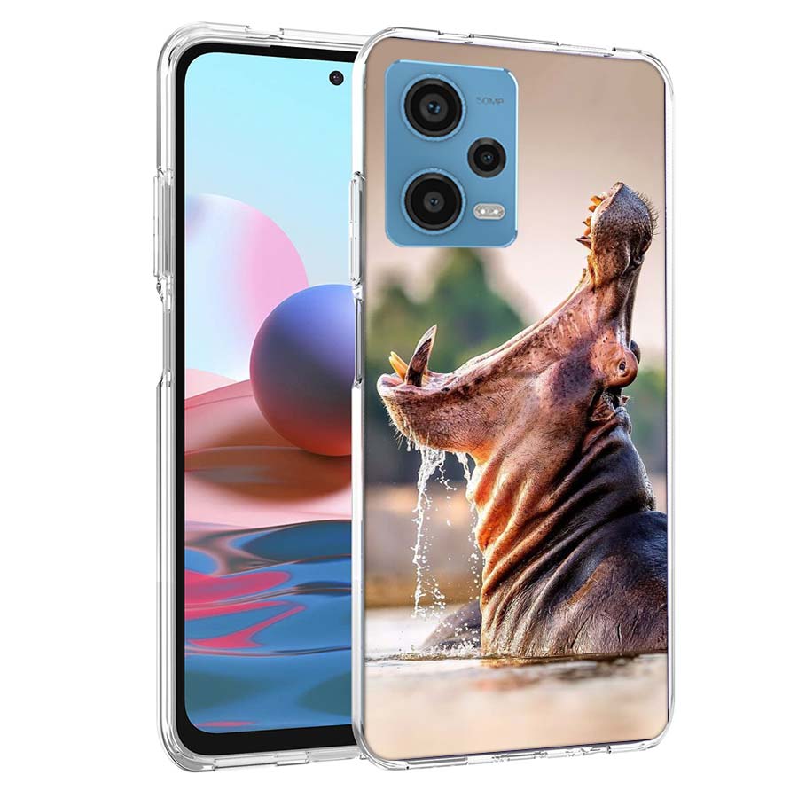 

Чехол для телефона с изображением бегемота, открывающего пасть с большими зубами, для Redmi Note 13 12 14 15 Pro Plus 13R 11 11T 11E 11S 10 Pro 10S 9 9S Cov Redmi Note 12 Pro 4G