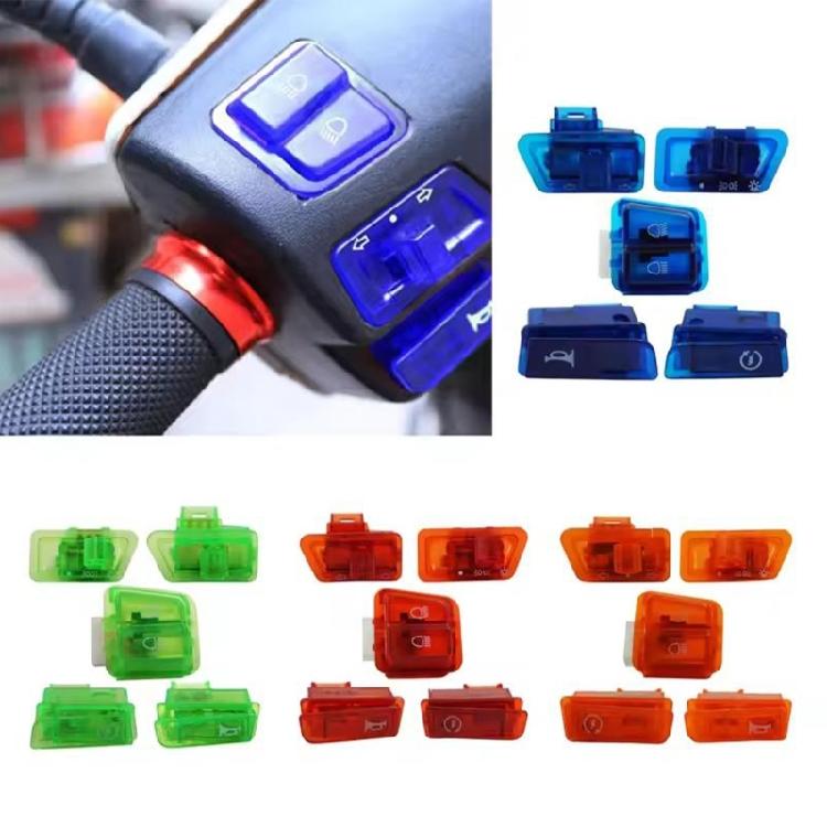 5PCS Easy Install Motorcycle Accessories Switch Button Set Suitable for Headlight Turn Signal&High/Low Beam Dimming Horn