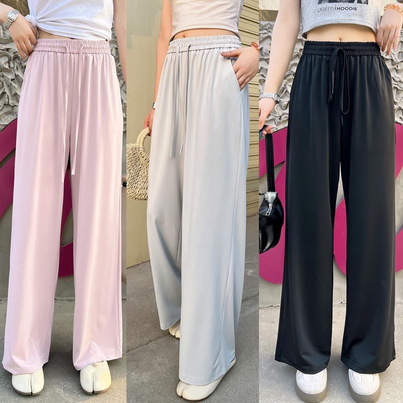 

Women s Summer High-Waisted Wide-Leg Slimming Drape Pants - Cool, Casual, Floor-Length, and Loose-Fitting 3XL (Weight 120-150 Jin)