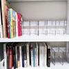 Panavage Clear Book Stand, Desktop Book Stand, Document Organizer, 4 Compartments, Clear Plastic (Set of 2)