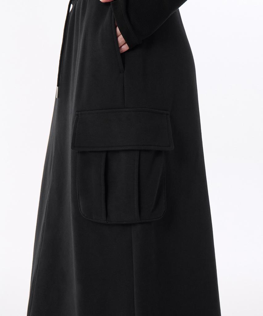 MUSINSA STANDARD WOMAN Women'S Flat Terry Sweat Cargo Long Skirt [Black]