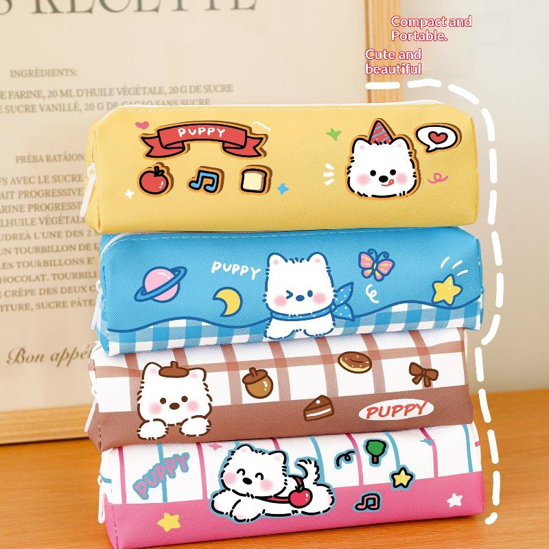 Cute Western Highland Pencil Case Student Portable Stationery Pen Box Cartoon Return To School Stationery Organizer Supplies