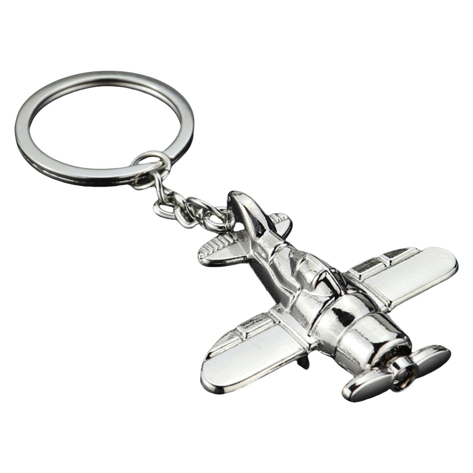

Креативный брелок для ключей в виде самолета для любителей авиации Прочные конструкции из цинкового сплава с пропеллерами Дорожный аксессуар Идеи для подарков A
