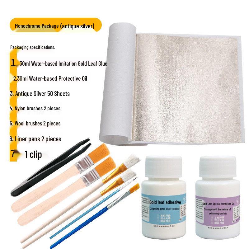 Beginner Gold Leaf DIY Kit: Gilded Foil Tools, Buddha Statue Art, Paper & Glue Set