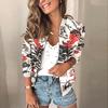 Womens Ladies Retro Floral Zipper Up  Jacket Casual Coat Outwear