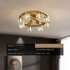 Light Luxury High-end Living Room Ceiling Lamp Full Copper Crystal with Spotlights Bedroom Study Room Lamps