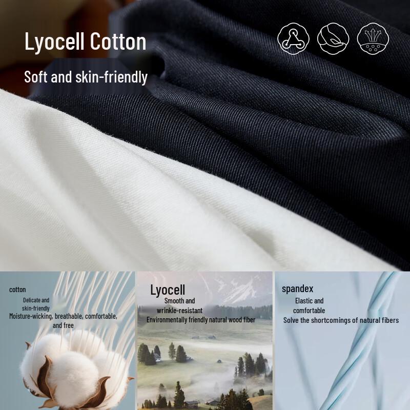 Yiyang Women's Sorona Lyocell Cotton Blend Relaxed Wide-Leg Pants