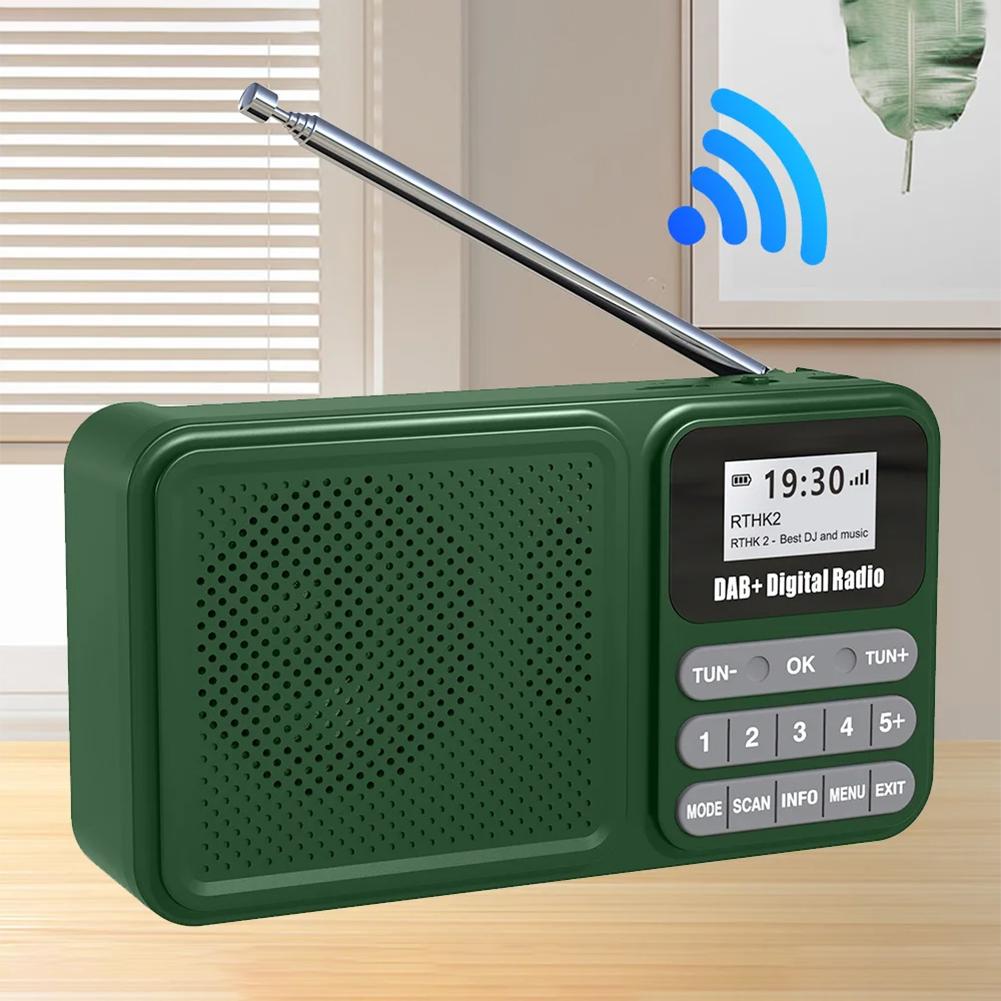 Portable DAB+ Digital Radio Solar Powered/Rechargable FM Radio Bluetooth-Compatible/U Disk TF Card MP3 Play Loudspeaker