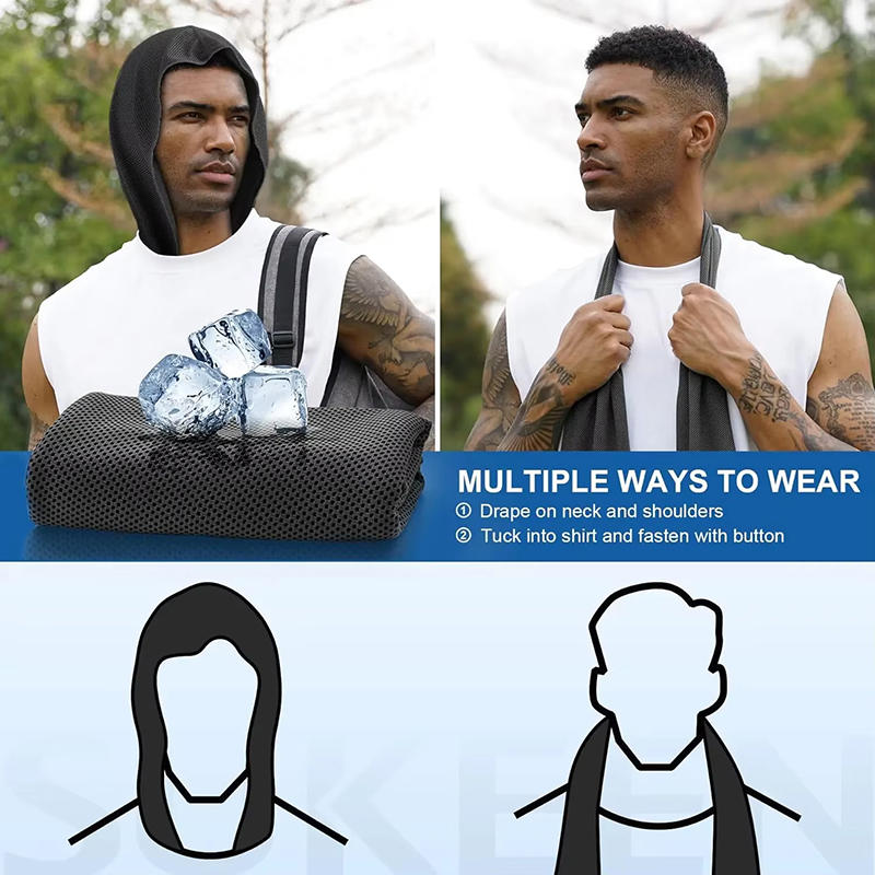 1pc Cooling Hooded Towel For Men& Women, UV Protection Quick Drying Absorbent Towels For Camping Workout Cycling, Golf, Running
