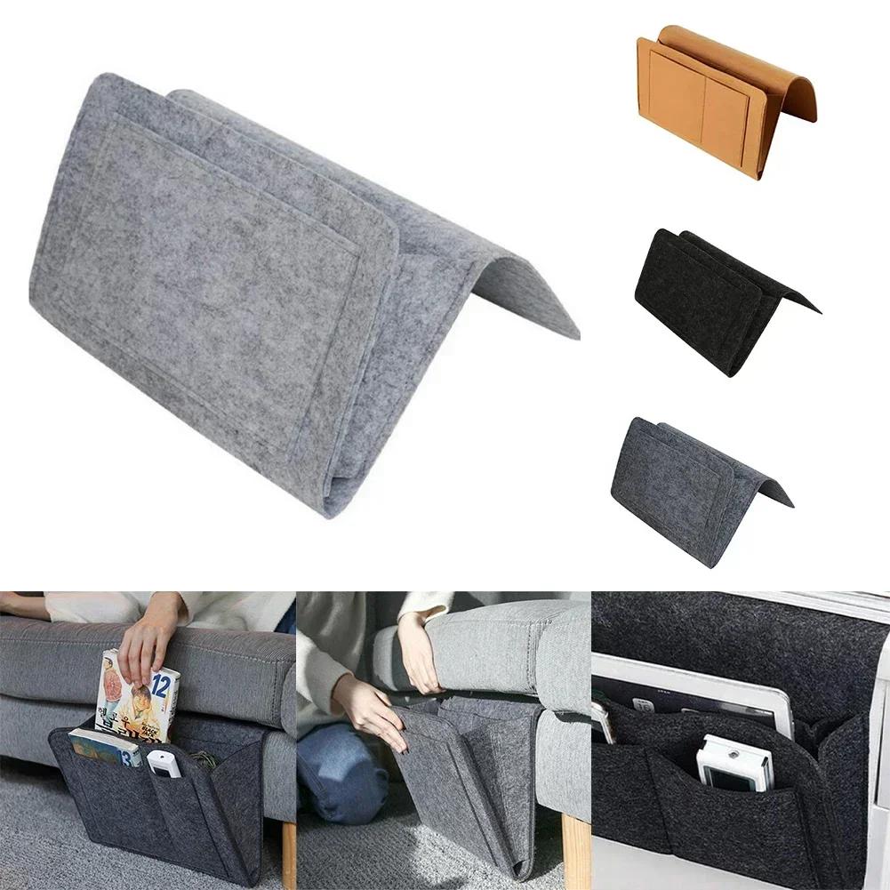 Felt Bedside Pocket Organizer Phone Book Magazine Holder Pockets Hanging Storage Bag Bed Table Sofa Side Pouch