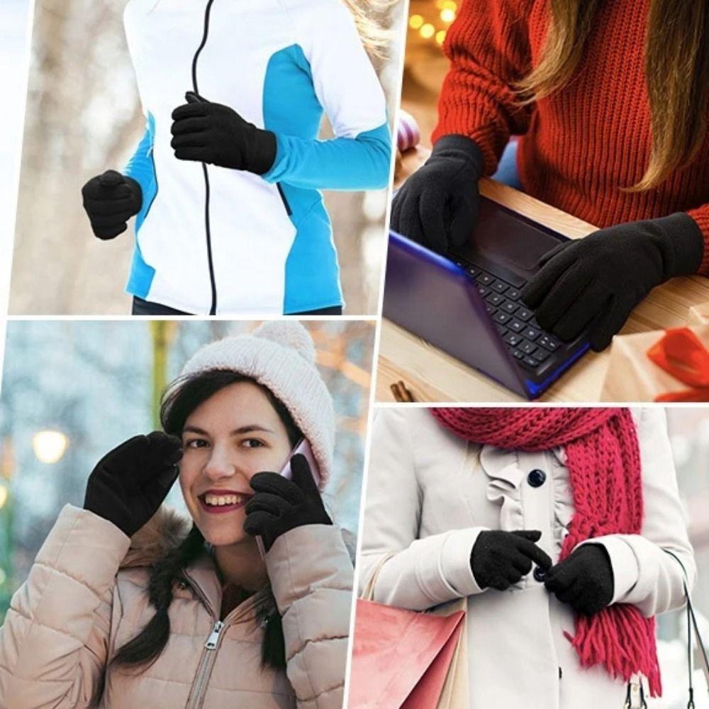 Warm Thin Fleece Gloves Five Finger Cycling Gloves Gift Full Finger Mittens  Men